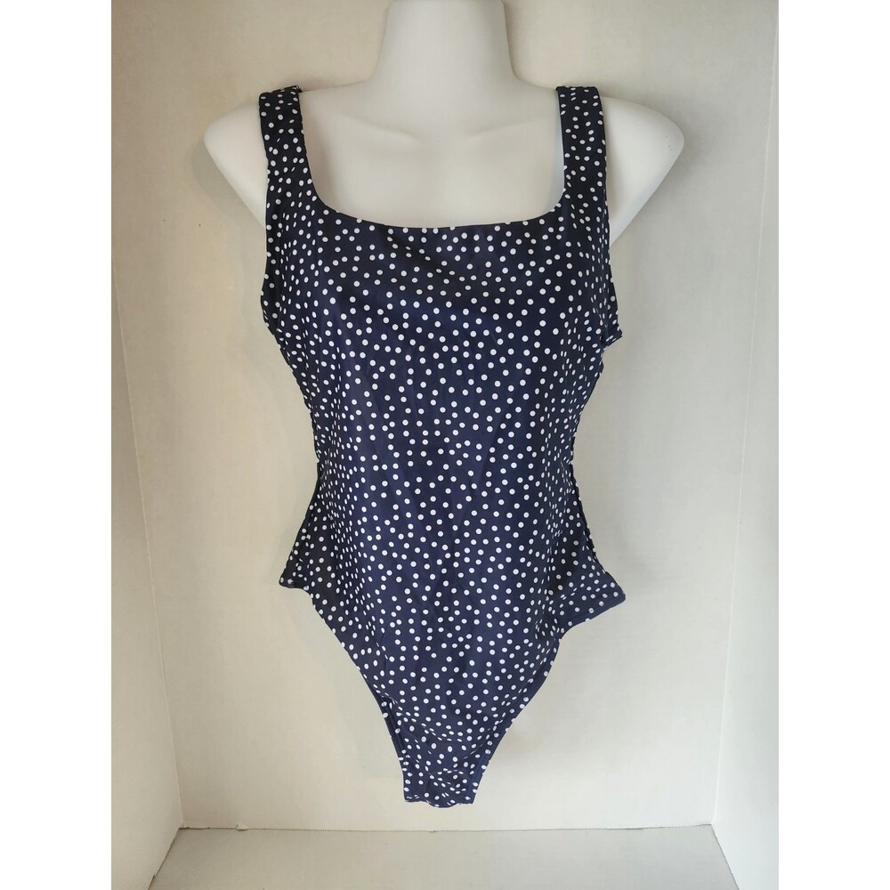 Blue And White Poka Dot One Piece Swimsuit Size Small